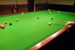 The full-size table is re-covered from time to time